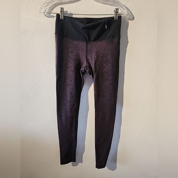 Calia by Carrie Underwood Animal Snakeskin Ankle Leggings Purple/Black Small S - Picture 1 of 5